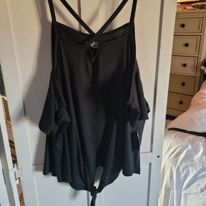 NWT, Joe Boxer, 1X, Black, Cotton Blouse
